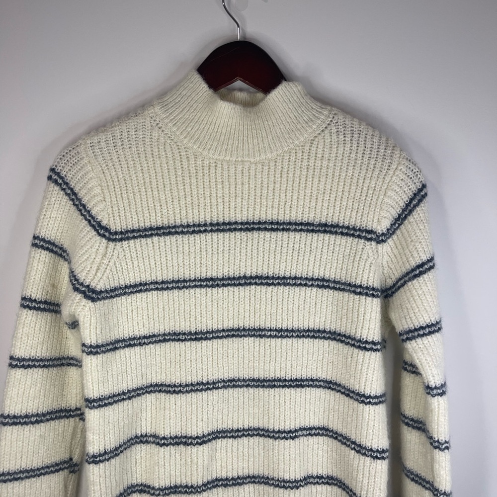 Maurices White and Blue Turtleneck‎ Sweater Nautical Stripes - Picture 3 of 8